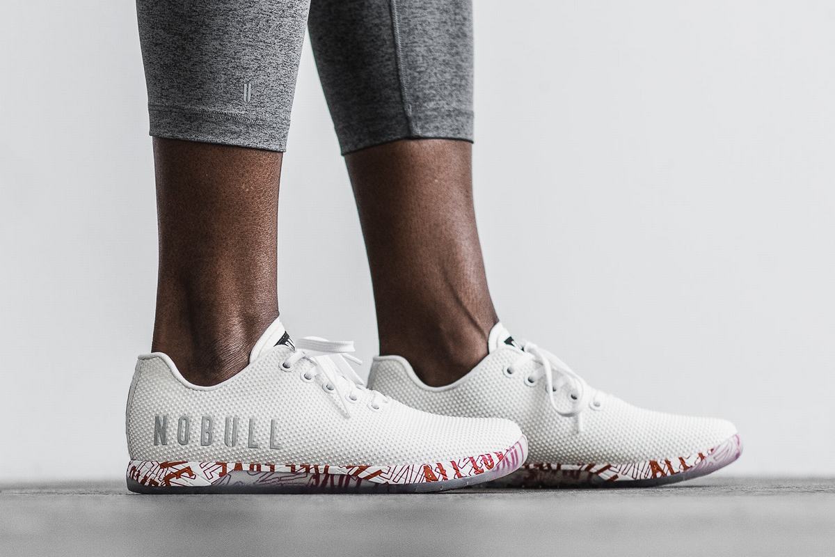 Nobull Superfabric All Love Women's Trainers White | Australia (LA4897)